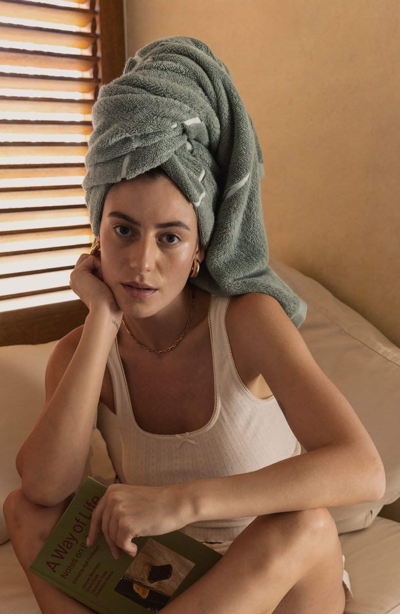 Italic Deia Bath Towel Set, Alternate, color, Sage & Ecru