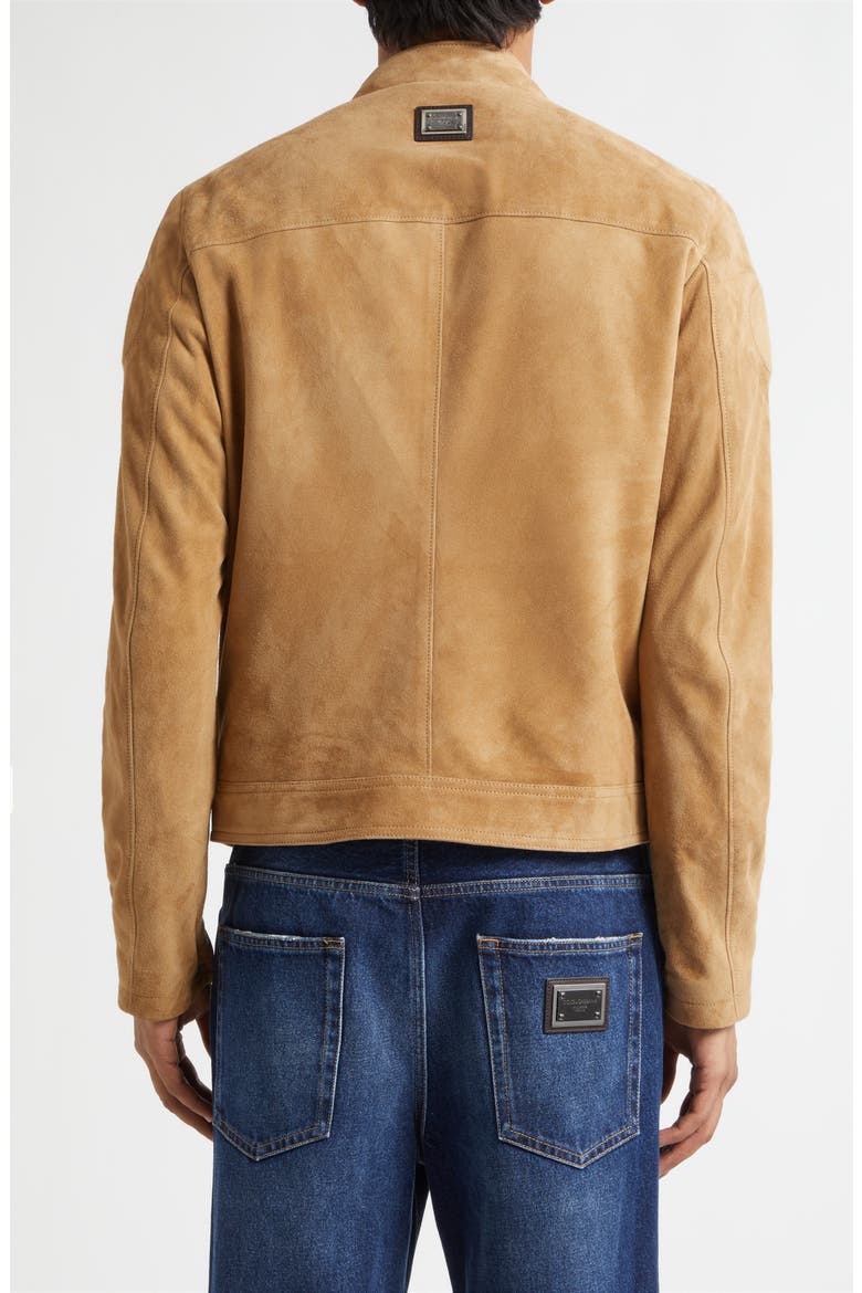 Suede Zip Jacket, Alternate, color, CAMMELLO SCURO