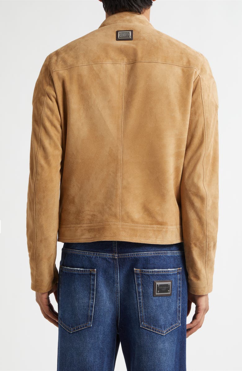 Dolce&Gabbana Suede Zip Jacket, Alternate, color, Cammello Scuro