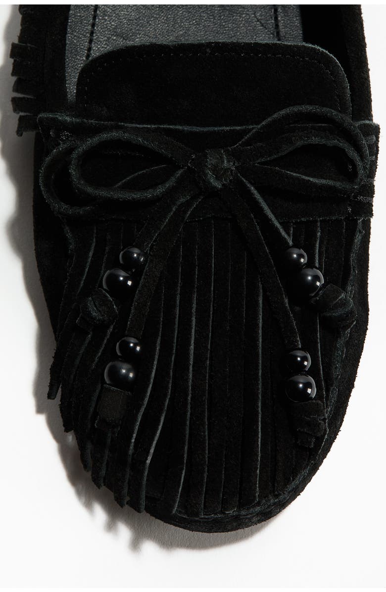 H&M Fringed Loafers, Alternate, color, Black