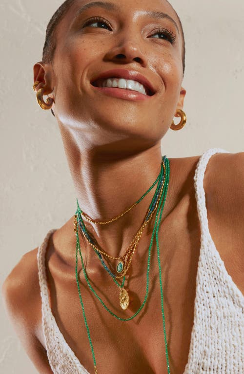 Monica Vinader Mini Nugget Beaded Long Necklace In 18ct Gold Vermeil On Silver