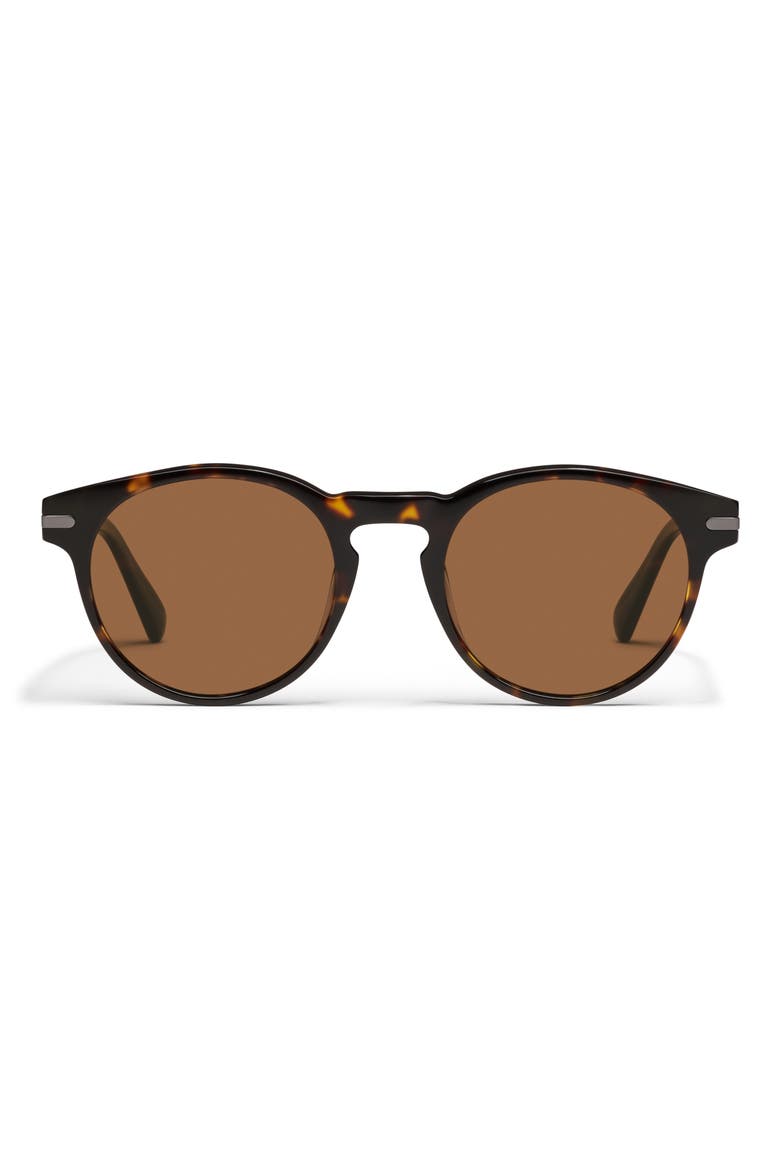 52mm Slow Mo Polarized Round Sunglasses, Main, color, DARK TORT/ BROWN POLARIZED
