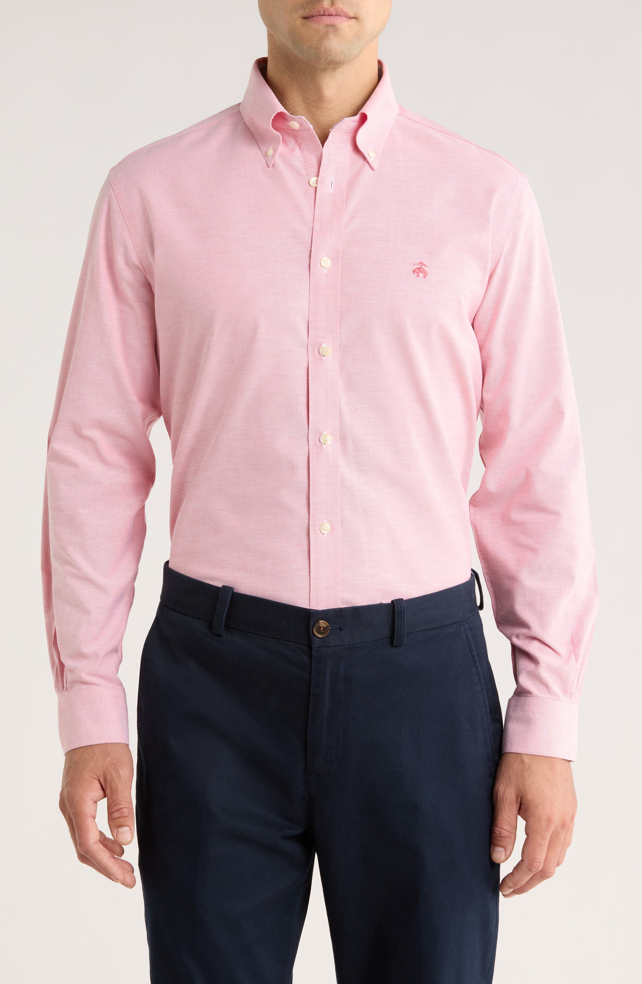 Brooks Brothers Regular Fit Solid Stretch Cotton Button-Down Shirt