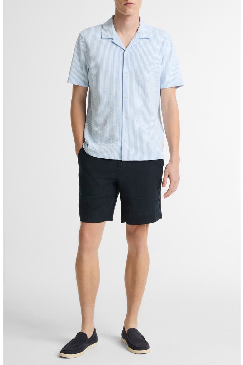 Stripe Seersucker Button Down Top, Alternate, color, RAINWATER/OPTIC WHITE