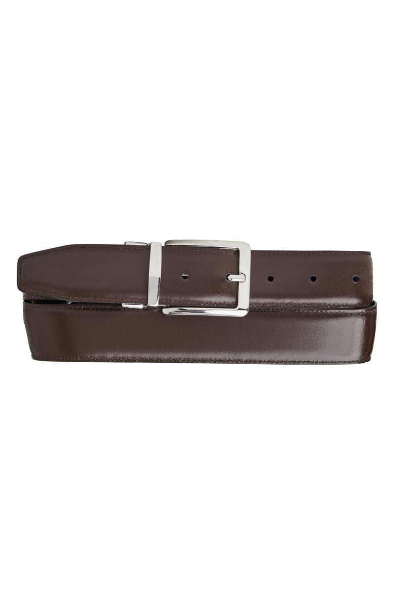 Bruno Magli Luca Leather Belt, Main, color, Black/ Dark Brown