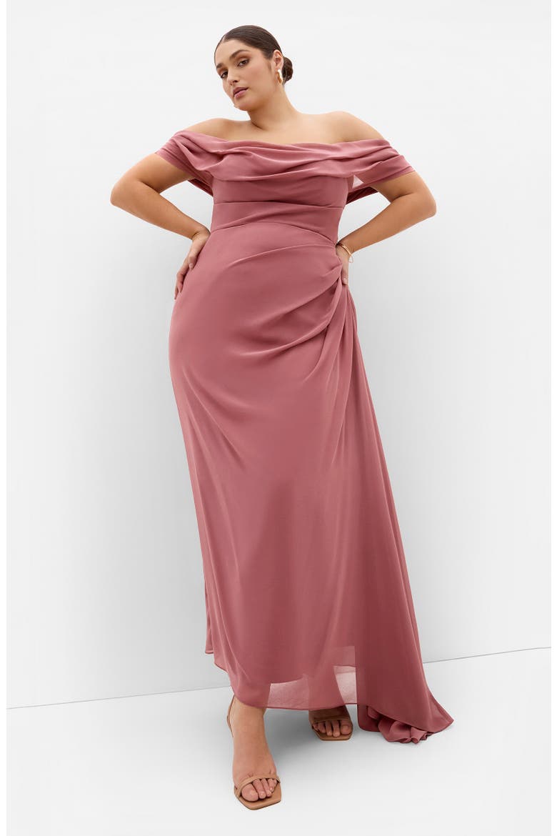 Soft Love Off the Shoulder Maxi Dress, Alternate, color, ROSE