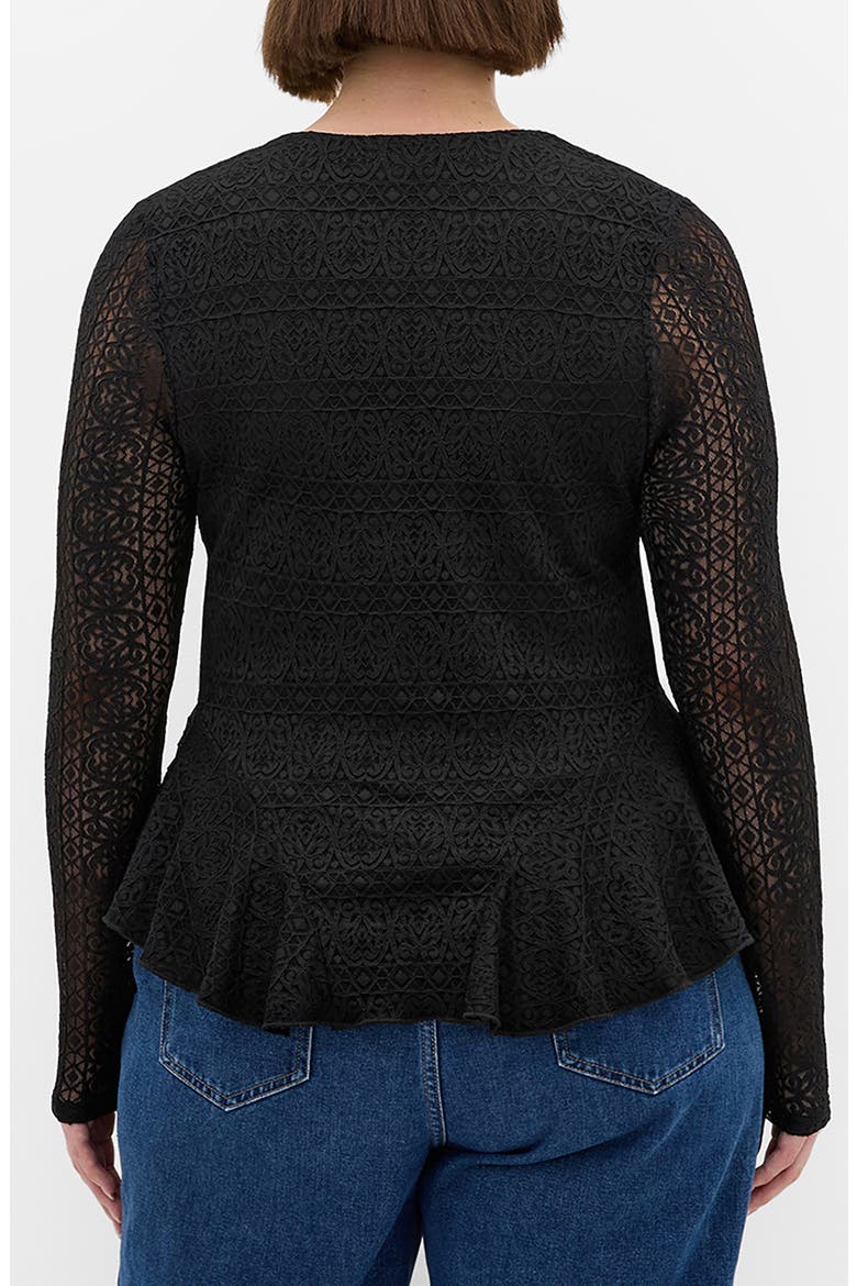 Lola Long Sleeve Lace Shirt, Alternate, color, BLACK