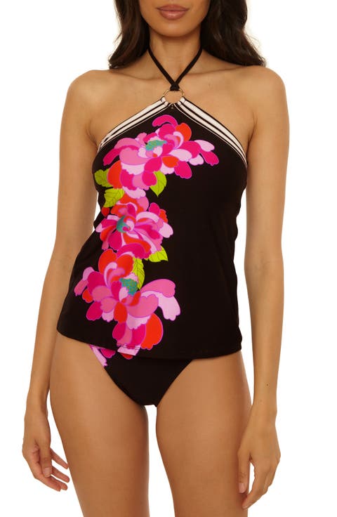 Bougainvillea Reversible Halter Tankini