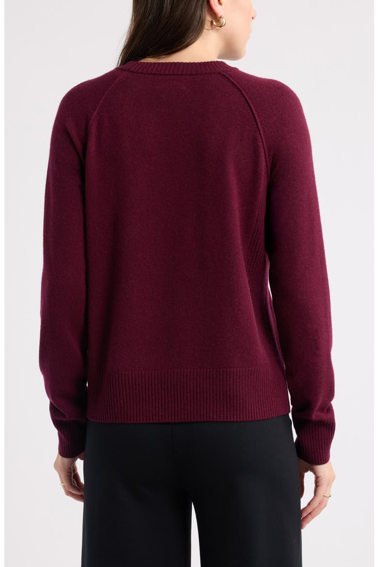 Wool & Cashmere Raglan Sweater, Alternate, color, BURGUNDY LONDON