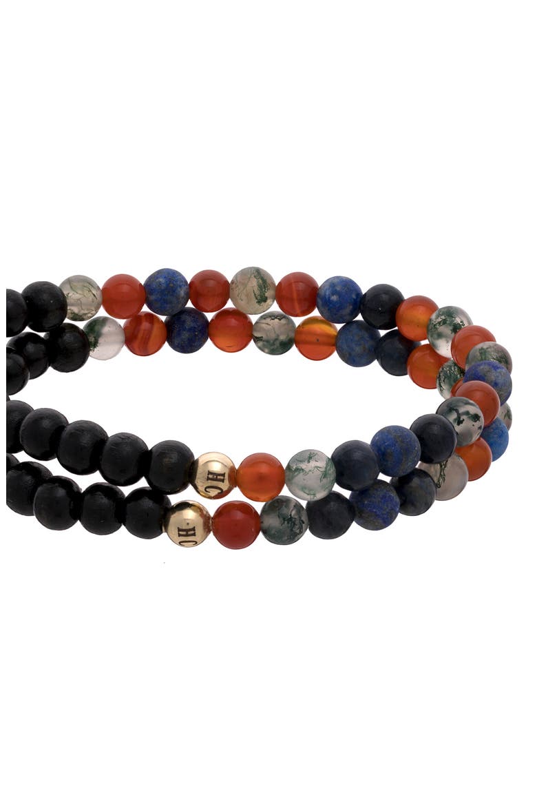 Men's N77 Detox Set of 2 Healer's Bracelets, Alternate, color, BLACK