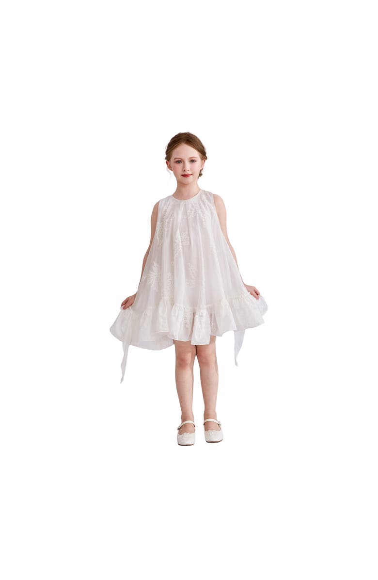 Tulleen Marcelline Ruffle Hem Dress, Alternate, color, White