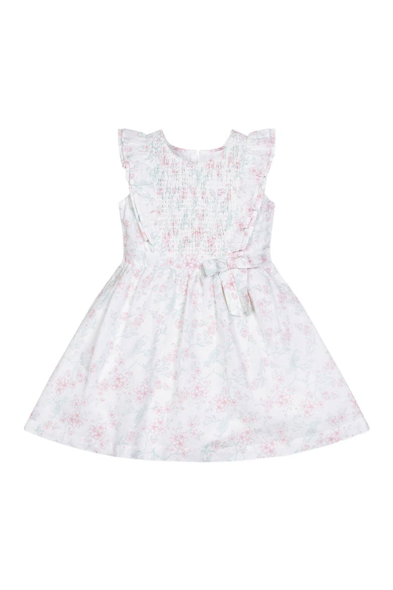 Girls' Flutter Sleeve Smocked Flower Girl Dress, Toddler, Alternate, color, Easter Toile