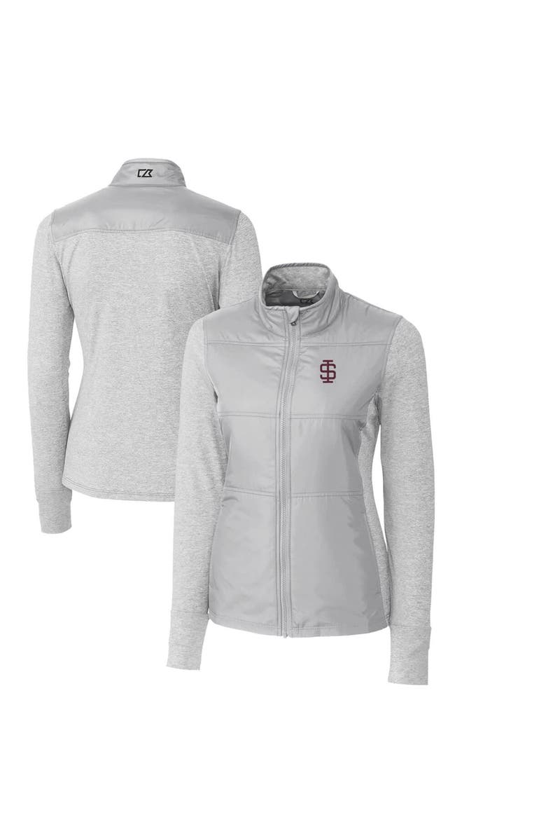 Cutter & Buck Women's Cutter & Buck Gray Southern Illinois Salukis Vault Stealth Hybrid Quilted Full-Zip Jacket, Alternate, color, 