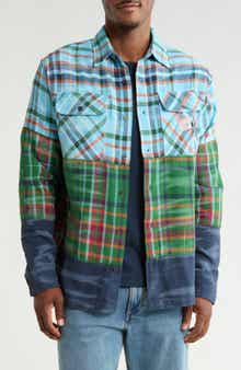 Plaid Cotton Button-Up Shirt