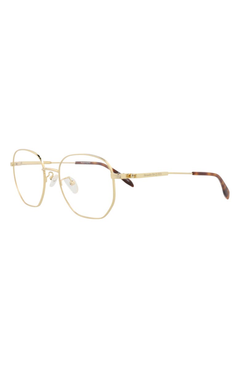 McQueen 52mm Round Sunglasses, Alternate, color, Gold Gold Transparent
