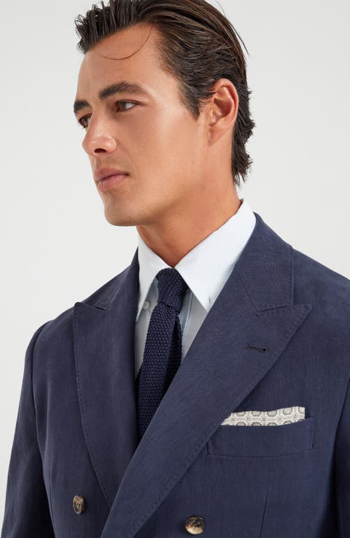 Brunello Cucinelli Silk Knitted Tie In Blue
