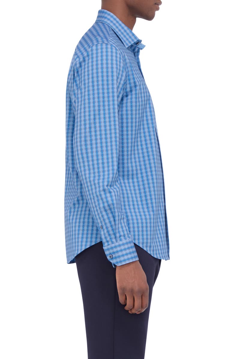 Bugatchi Jimmy OoohCotton<sup>®</sup> Check Button-Up Shirt, Alternate, color, Cobalt