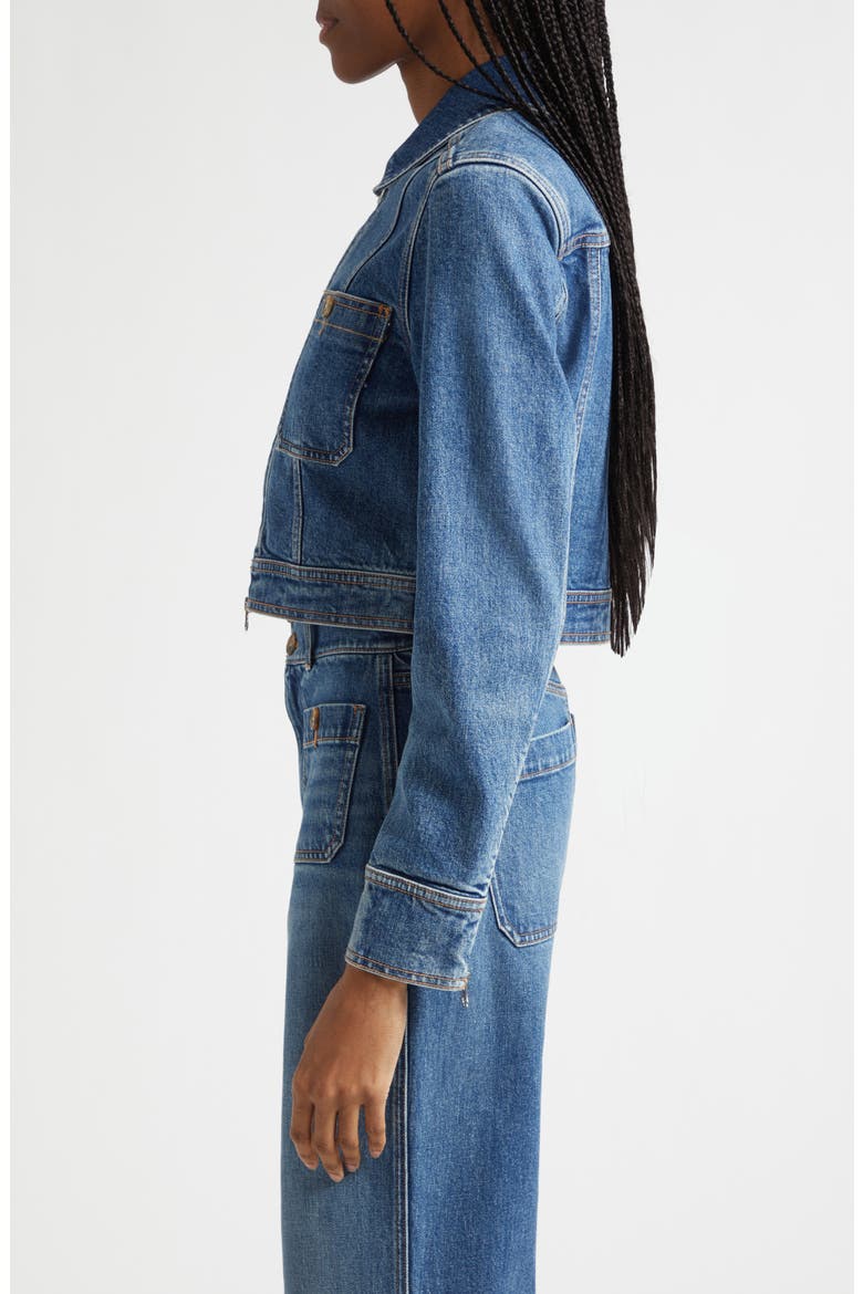 Patty Zip Front Denim Jacket, Alternate, color, MEMORY BLUE