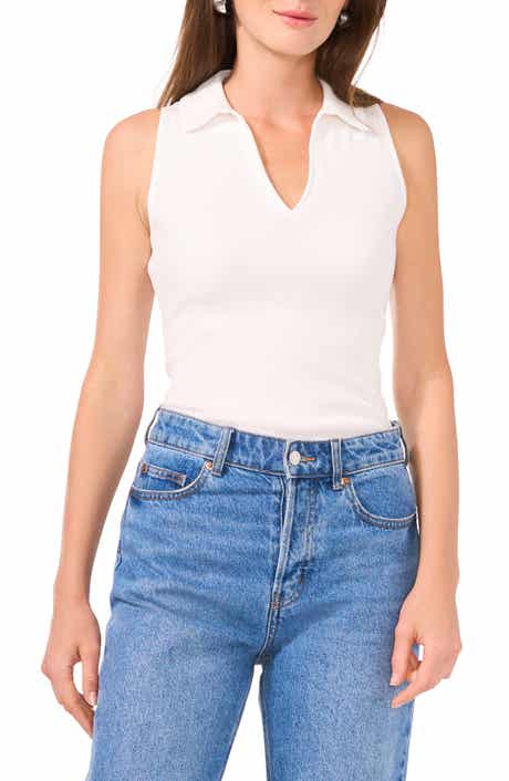 1.STATE Johnny Collar Ribbed Tank