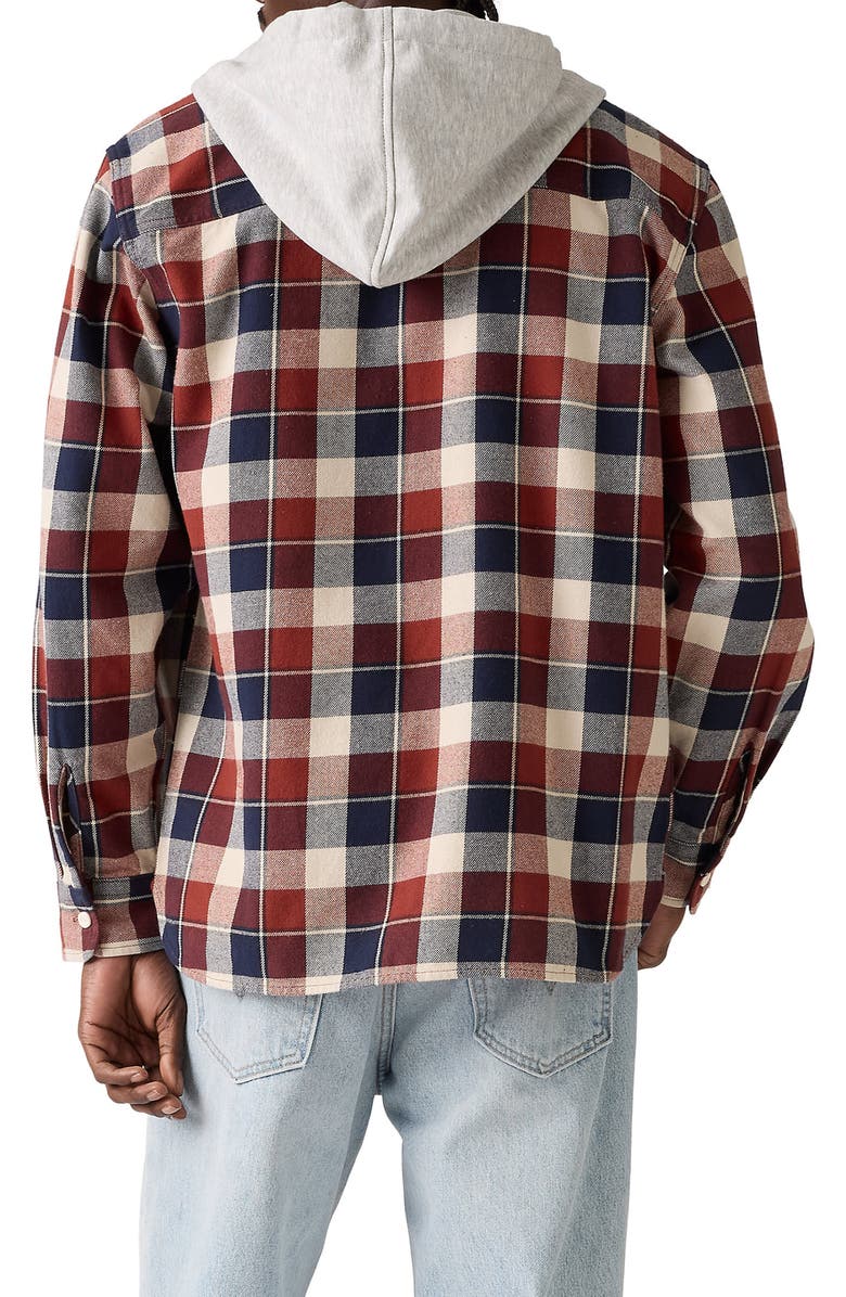 Levi's<sup>®</sup> Hooded Classic Worker Overshirt, Alternate, color, Claude Plaid Fungi