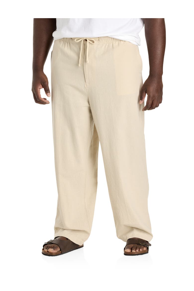 Big & Tall Linen-Blend Loose-Fit Beach Pants, Main, color, NATURAL