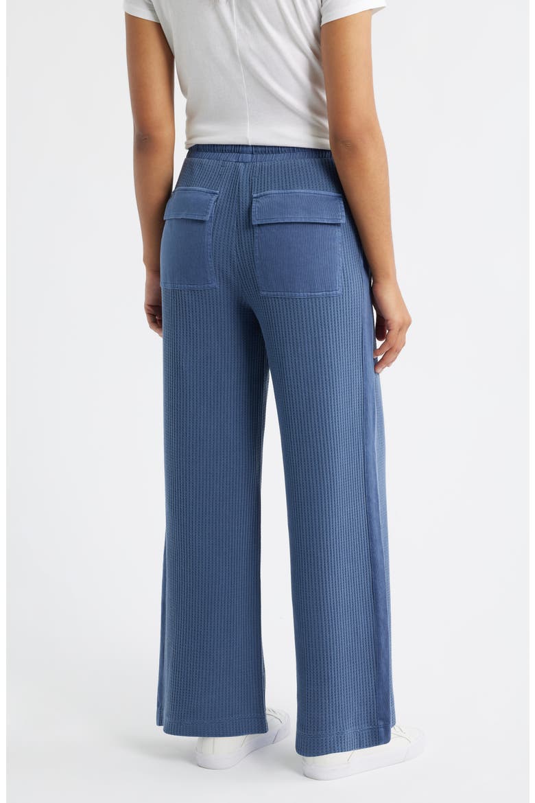 Side Stripe Waffle Knit Lounge Pants, Alternate, color, BLUE