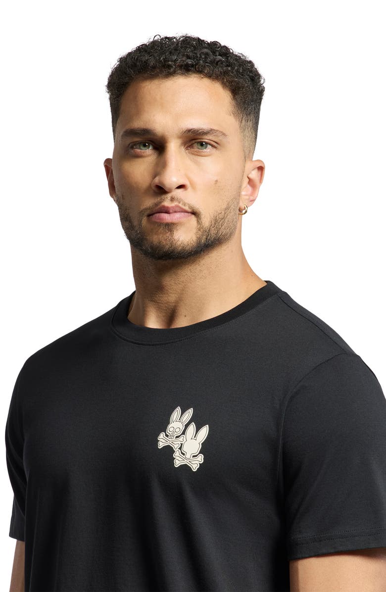 Psycho Bunny Elliot Pima Cotton Graphic T-Shirt, Alternate, color, Black