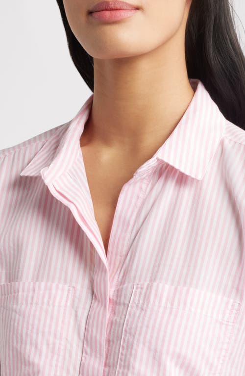 BEACHLUNCHLOUNGE BEACHLUNCHLOUNGE STRIPE COTTON & MODAL BUTTON-UP SHIRT