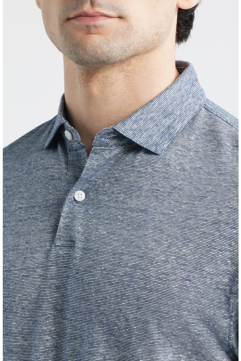 Sanibel Linen & Cotton Polo, Alternate, color, NAVY