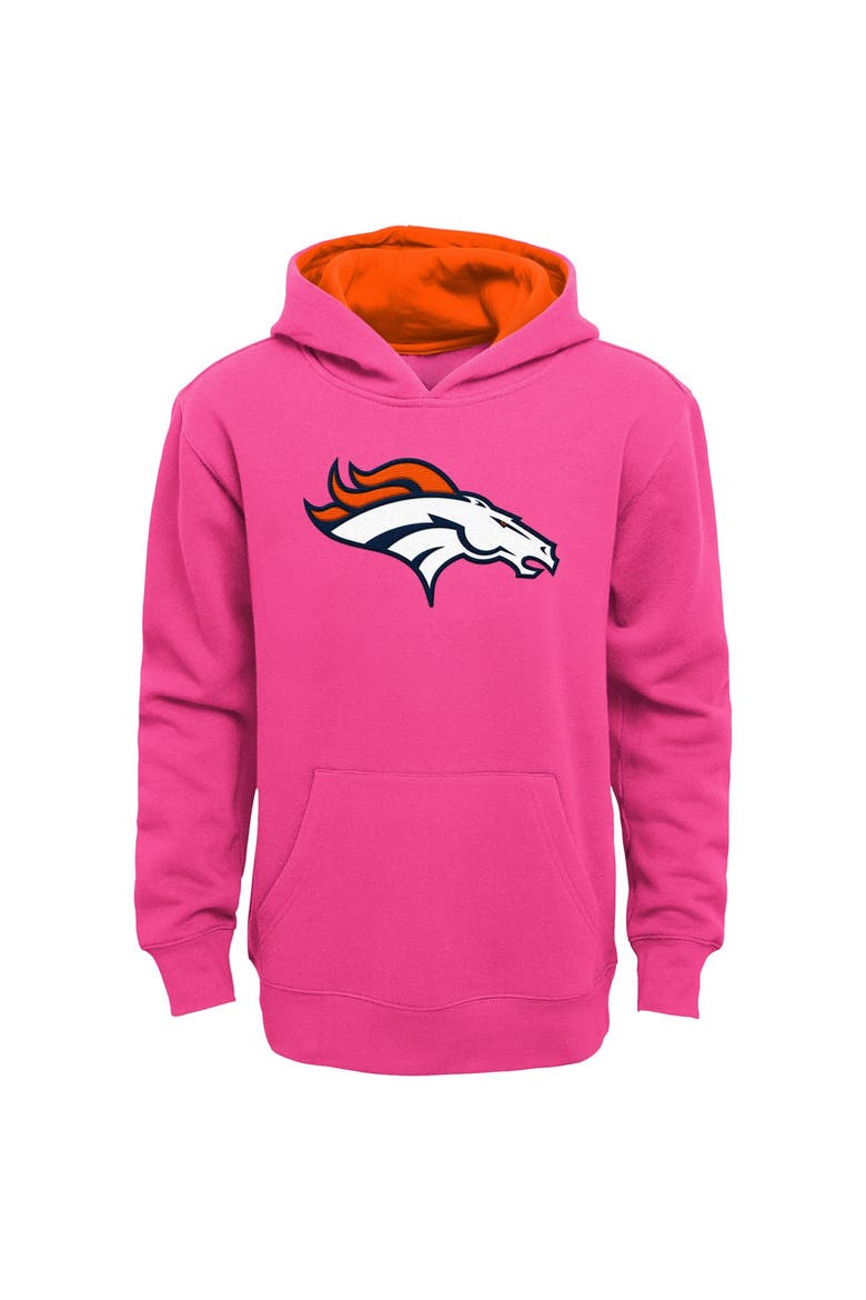Girls Youth Pink Denver Broncos Prime Hoodie, Main, color, Pink