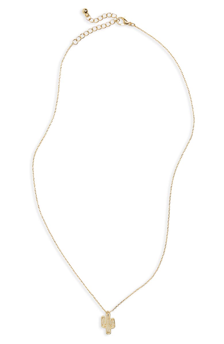 Girly Cactus Charm Necklace, Main, color, 