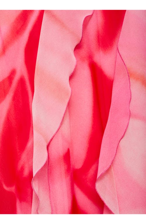 Mango Ruffle Chiffon Maxi Dress In Pink