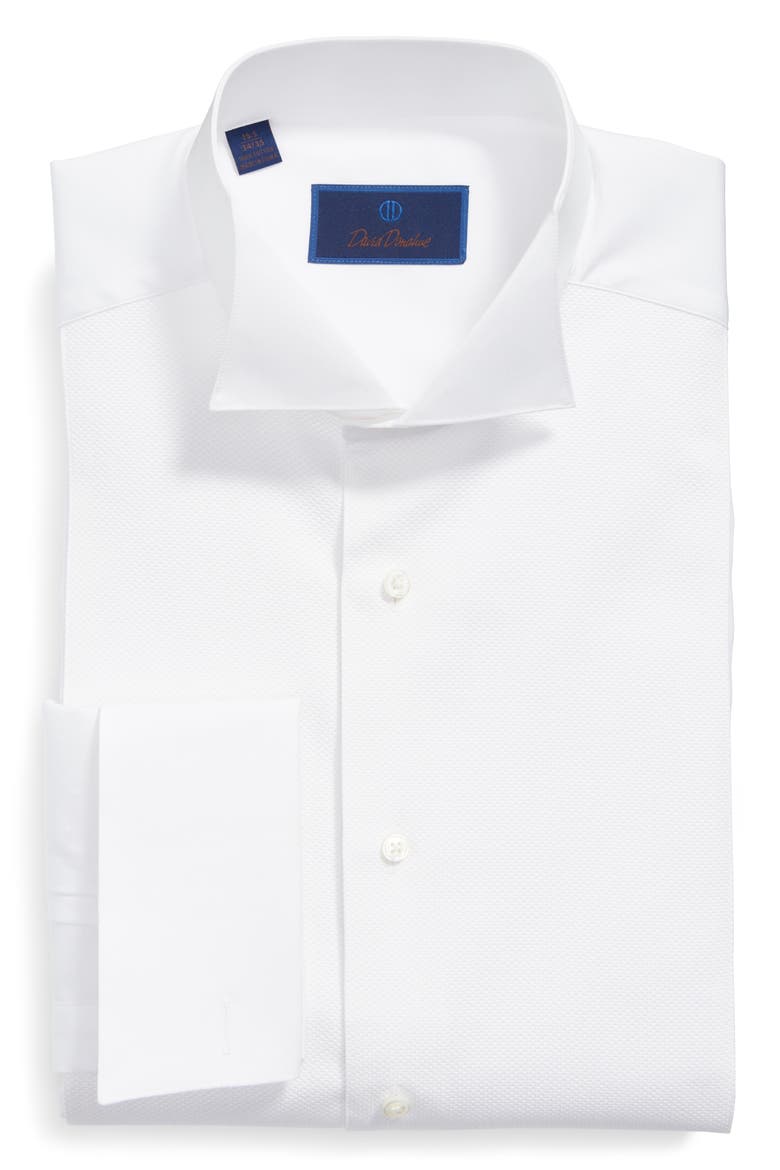 Regular Fit French Cuff Tuxedo Shirt, Main, color, WHITE