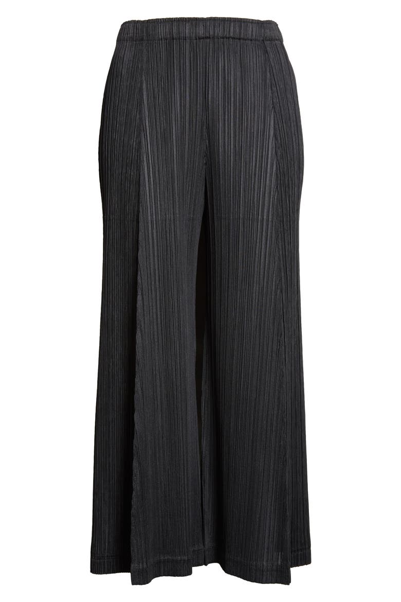 Thicker Bottoms 1 Pleated High Waist Crop Pants, Alternate, color, BLACK