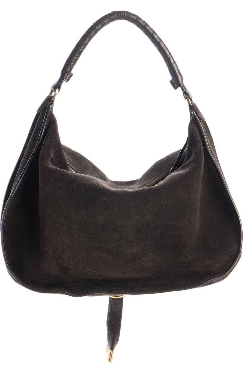 Chloé Medium Marcie Suede Shoulder Bag, Alternate, color, Kohl Brown