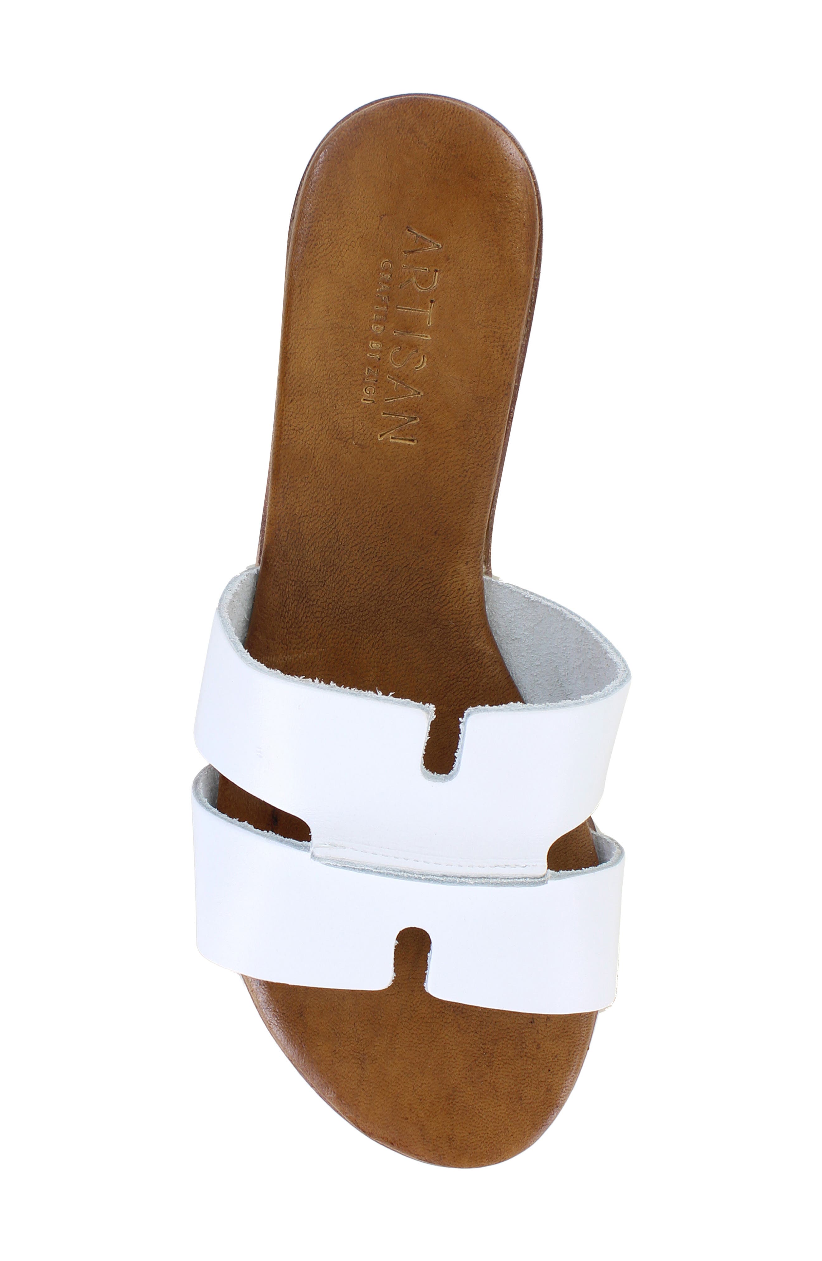 Artisan Crafted By Zigi Allony Leather Flat, Alternate, color, White Leather