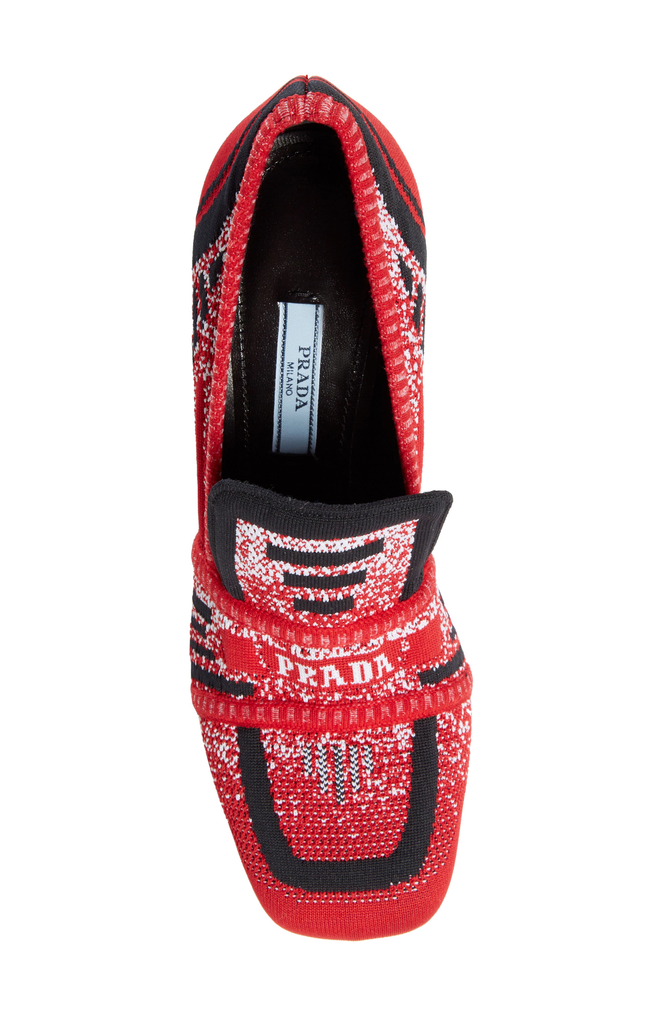 Prada Knit Loafer Pump, Alternate, color, 