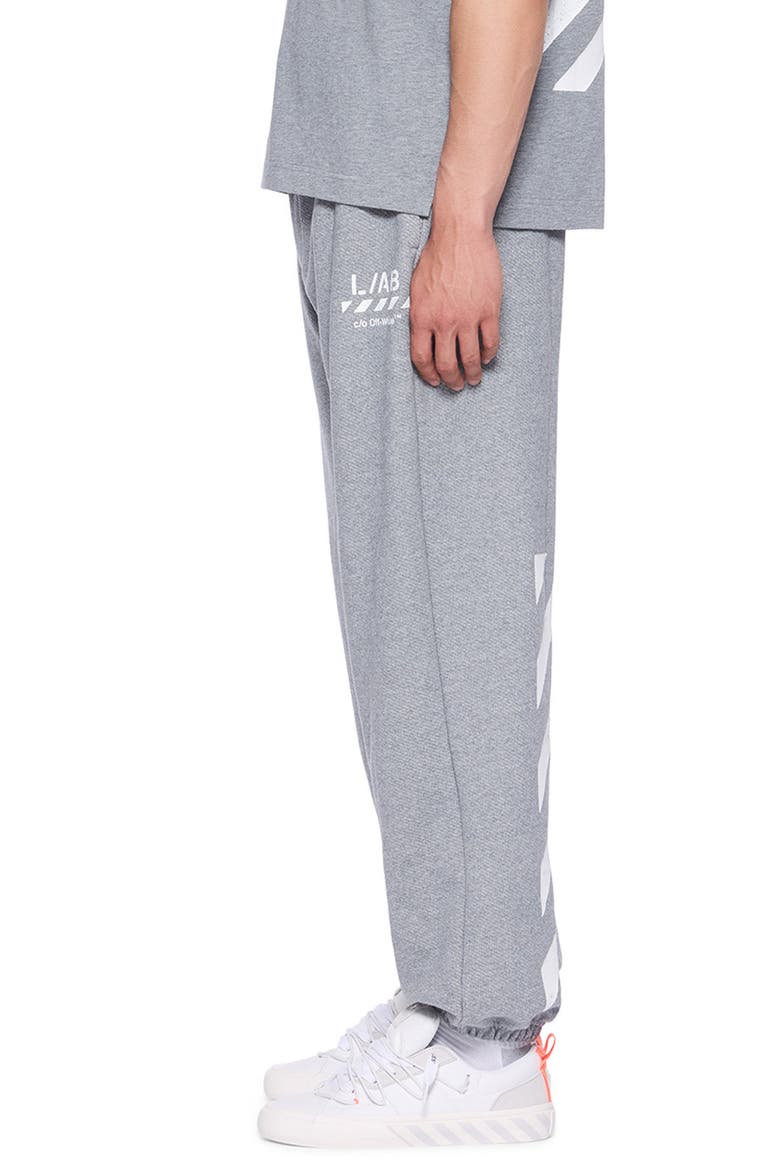 Diagonal Stripe Logo Cotton French Terry Joggers, Alternate, color, HEATHER GREY