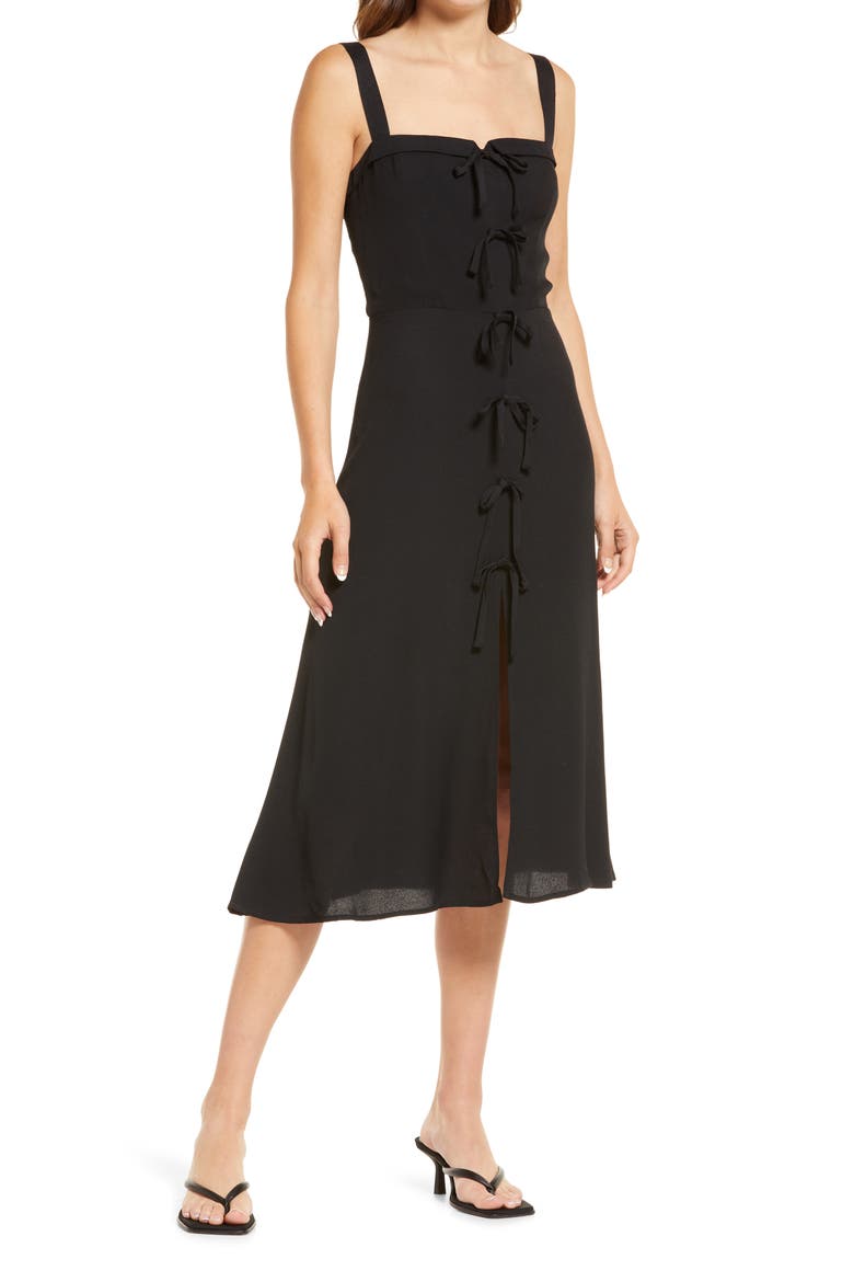 Eddie Bow Front Dress, Main, color, BLACK