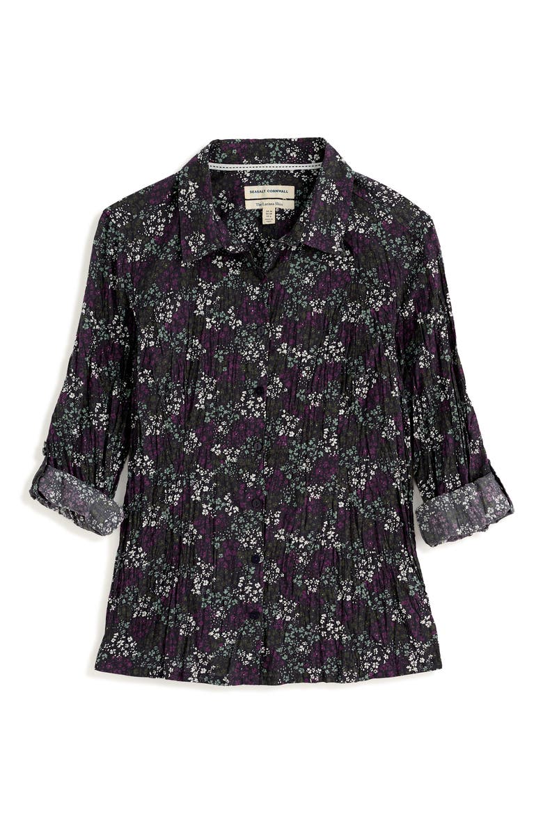 Larissa Crinkled Organic Cotton Shirt, Alternate, color, SPECKLED DITSY MIX