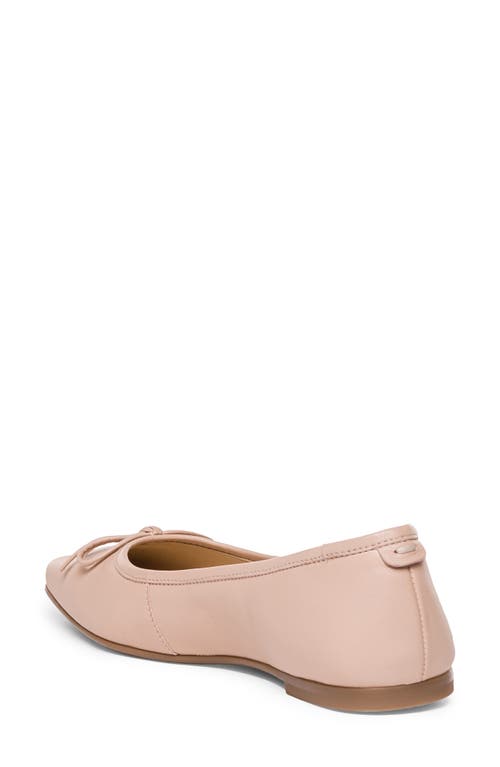 Bernardo Gwynn Leather Bow Ballerina Flats In Pink