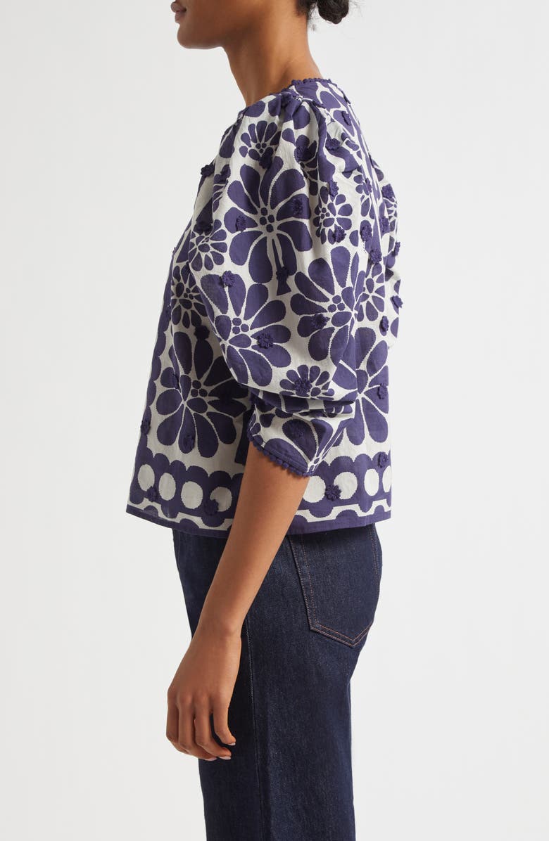 FARM Rio Floral Appliqué Cotton Top, Alternate, color, 