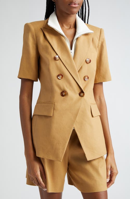 Veronica Beard Atwood Short Sleeve Linen Blend Dickey Jacket
