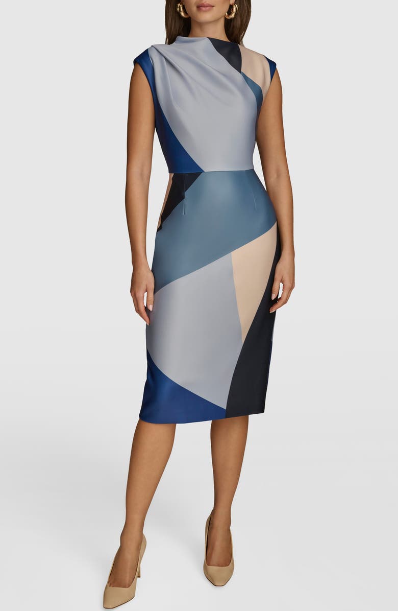 Donna Karan New York Abstract Print Sheath Cocktail Dress, Main, color, 