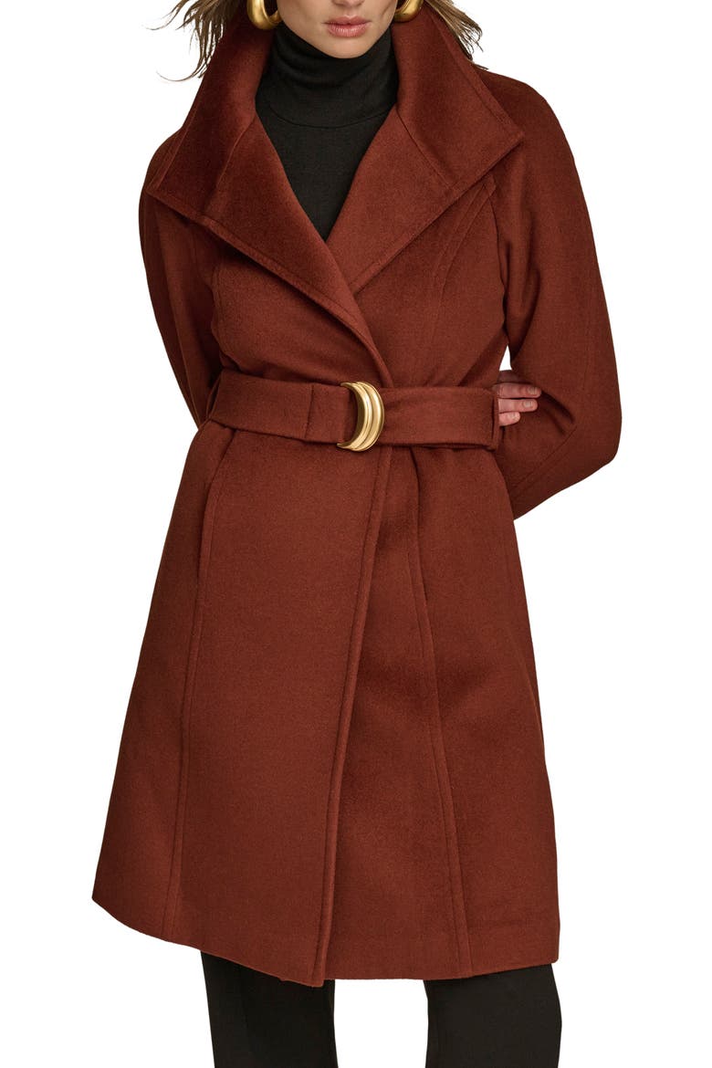 Belted Wool Wrap Coat, Main, color, WHISKEY