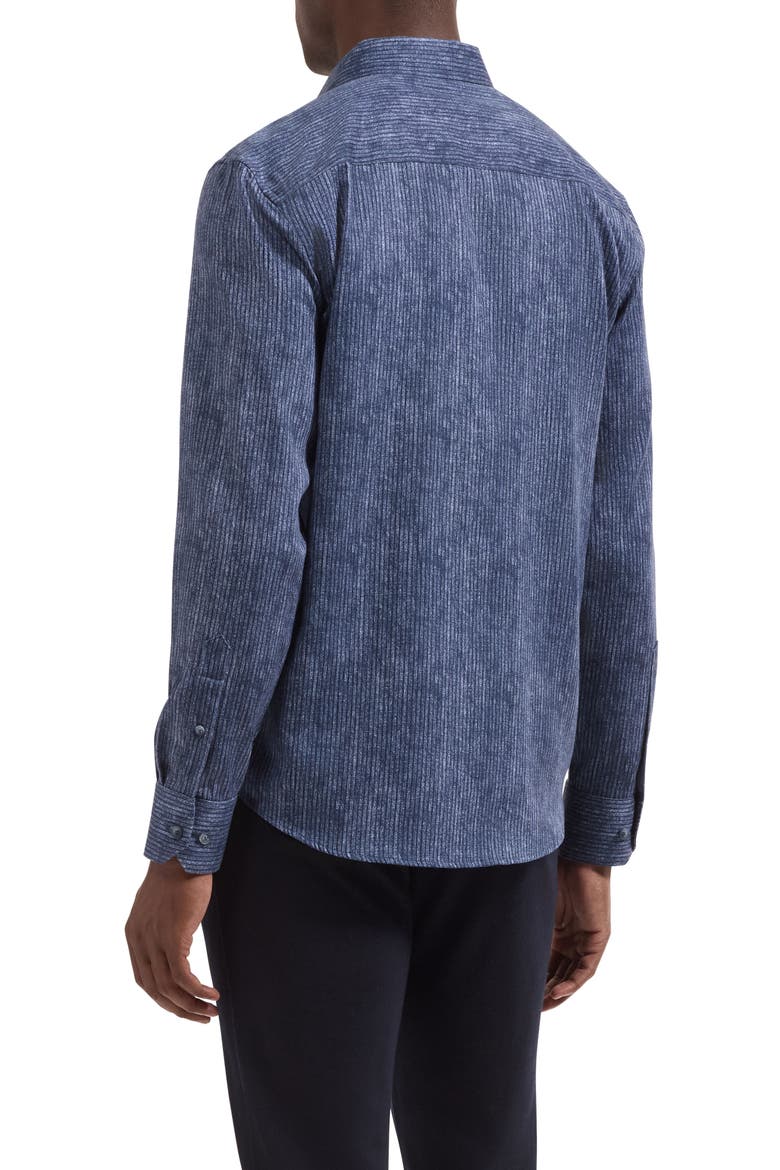 Alvin Shaped Fit Long Sleeve Woven Shirt, Alternate, color, INDIGO