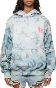 PURPLE BRAND Camo Print Cotton Hoodie