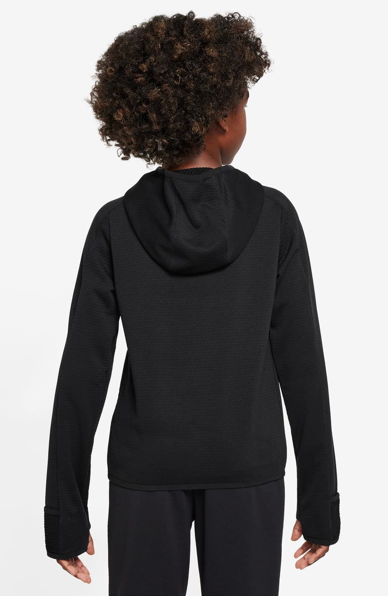 Nike Kids' Therma-FIT Fleece Half Zip Pullover, Alternate, color, 010 Black/Reflective Silver
