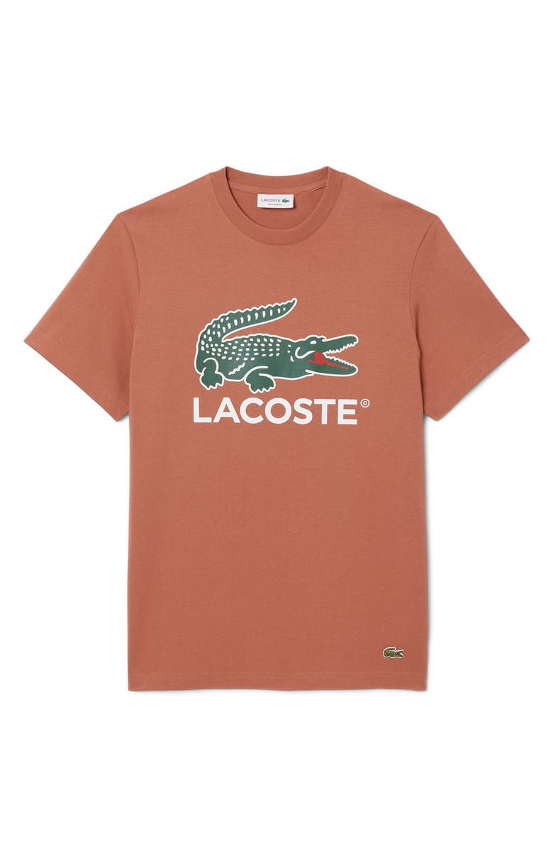 Lacoste Oversize Croc Logo Cotton Graphic T-Shirt, Main, color, 