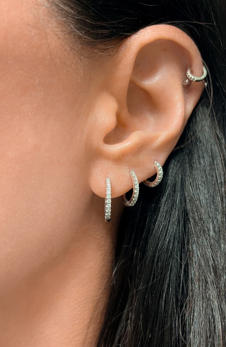 Seed2Stone Pavé-All-Day Diamond Hoops, Alternate, color, White Gold